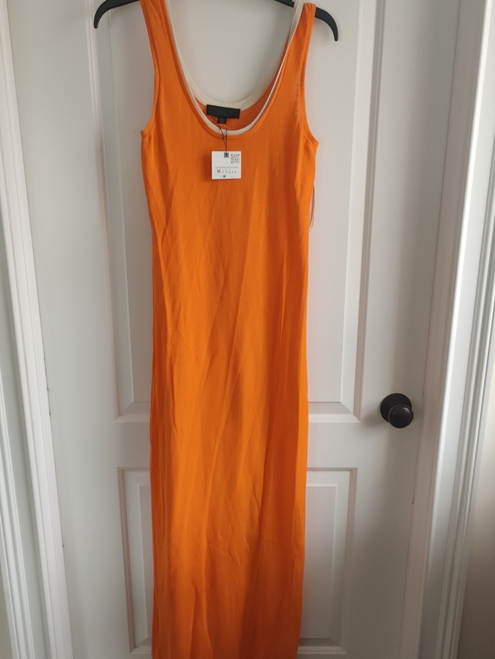 Zara Orange Sleeveless Maxi Dress NWT